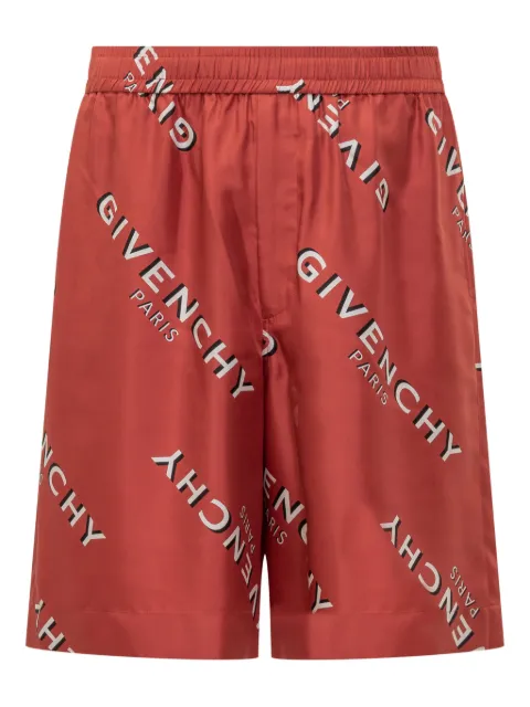 Givenchy bermudas de seda con logo estampado