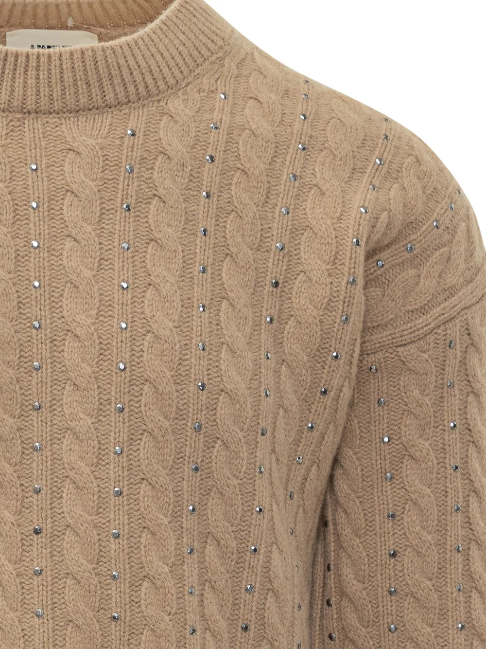 A Paper Kid Kabelgebreide trui Beige