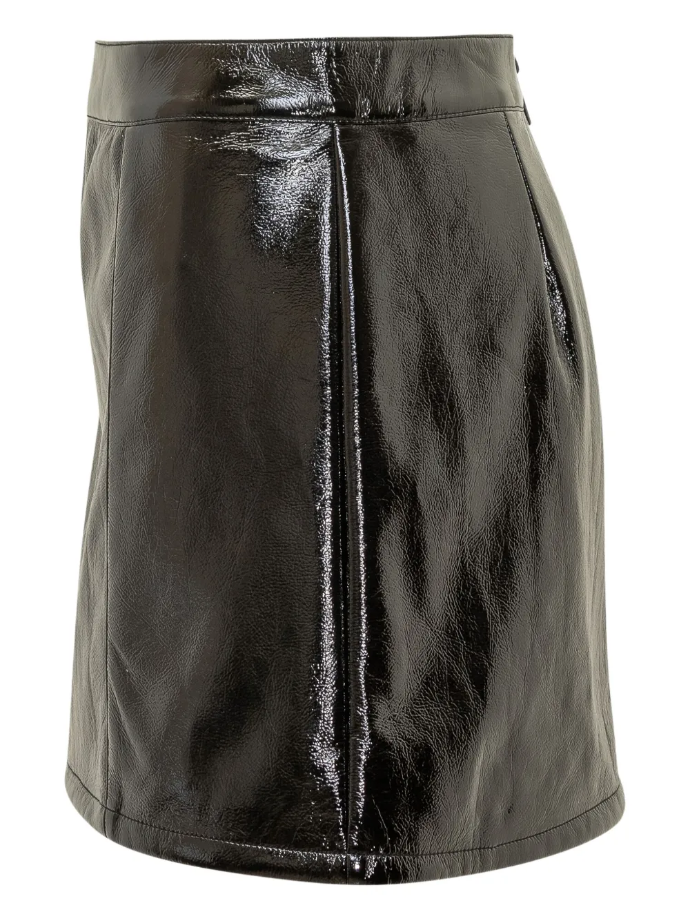 Michael Michael Kors Fx Patent Micro Miniskirt In Black