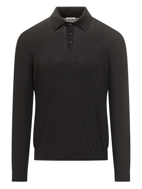 Malo long-sleeve wool polo shirt