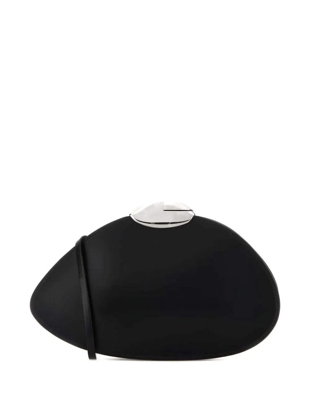 Benedetta Bruzziches curved-flap leather clutch - Zwart