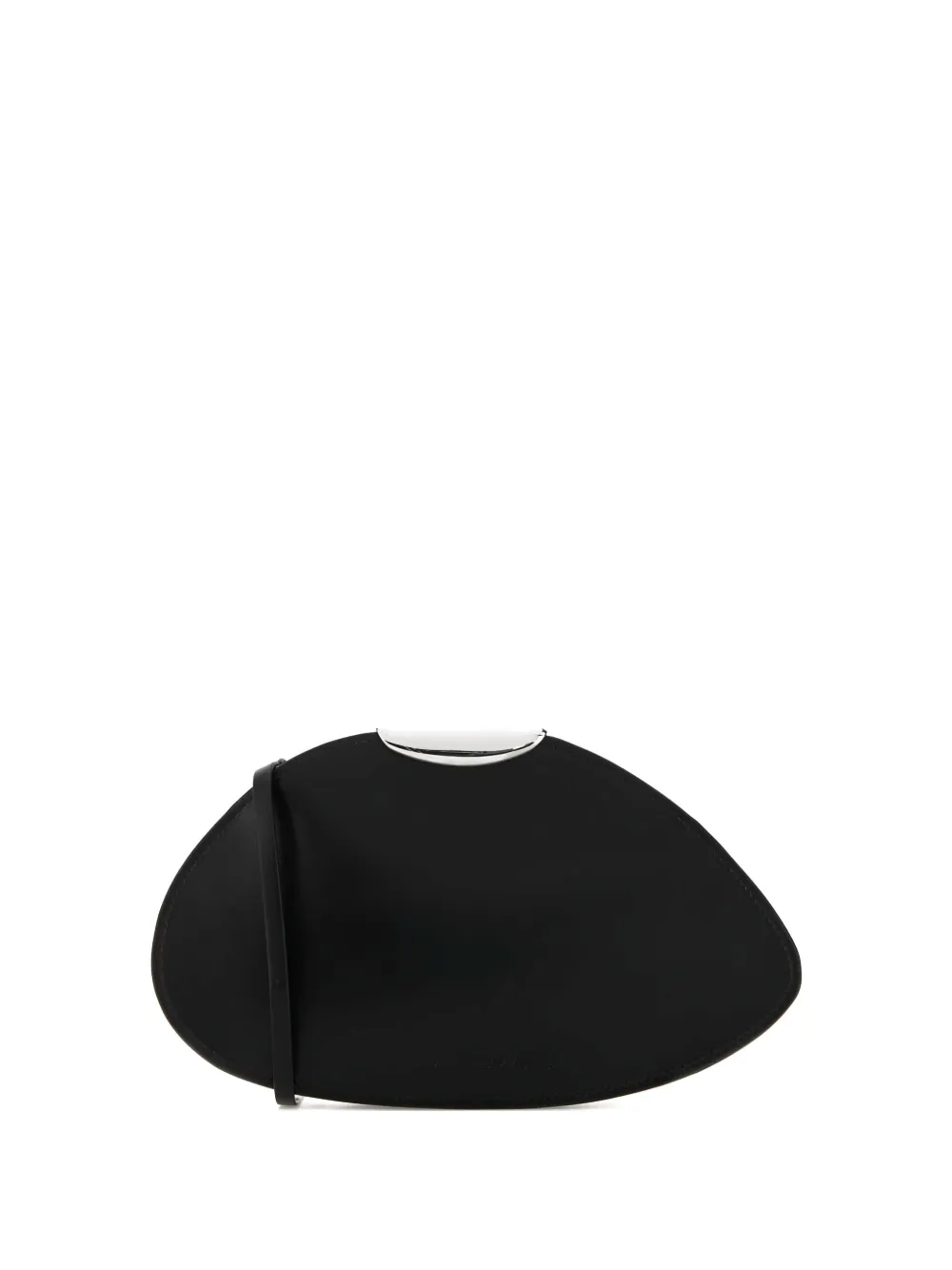 Benedetta Bruzziches Curved-flap Leather Clutch In Black