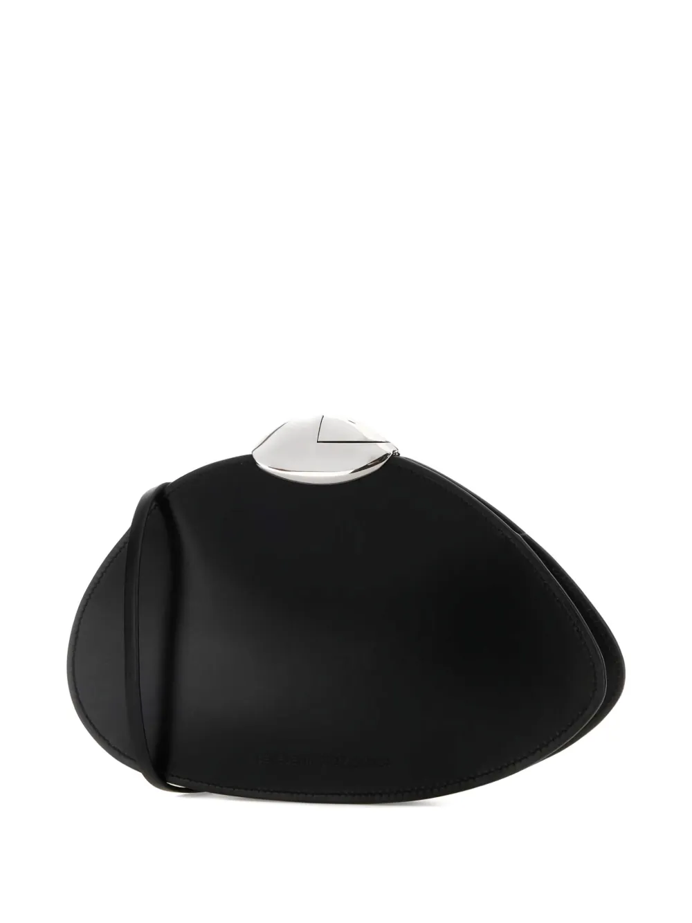 Benedetta Bruzziches Curved-flap Leather Clutch In Black