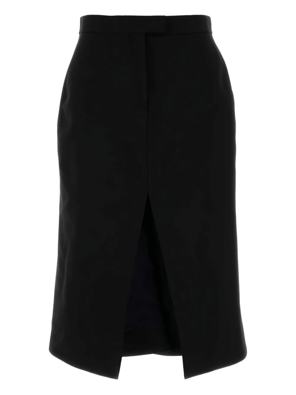 Alexander Mcqueen Wool Split-front Skirt In Black