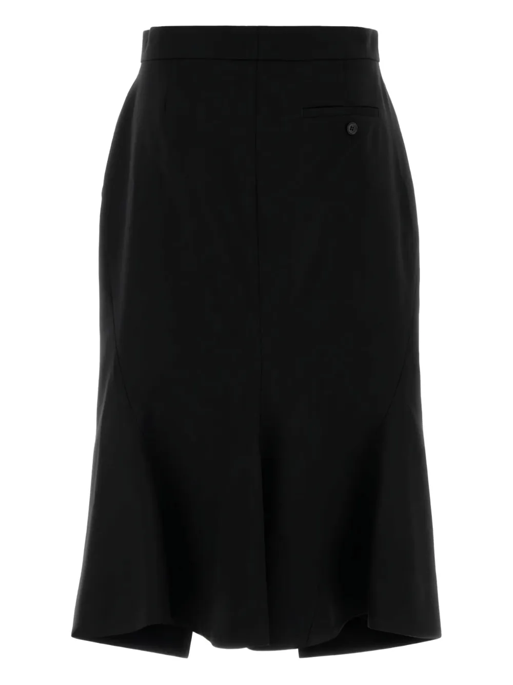 Alexander Mcqueen Wool Split-front Skirt In Black
