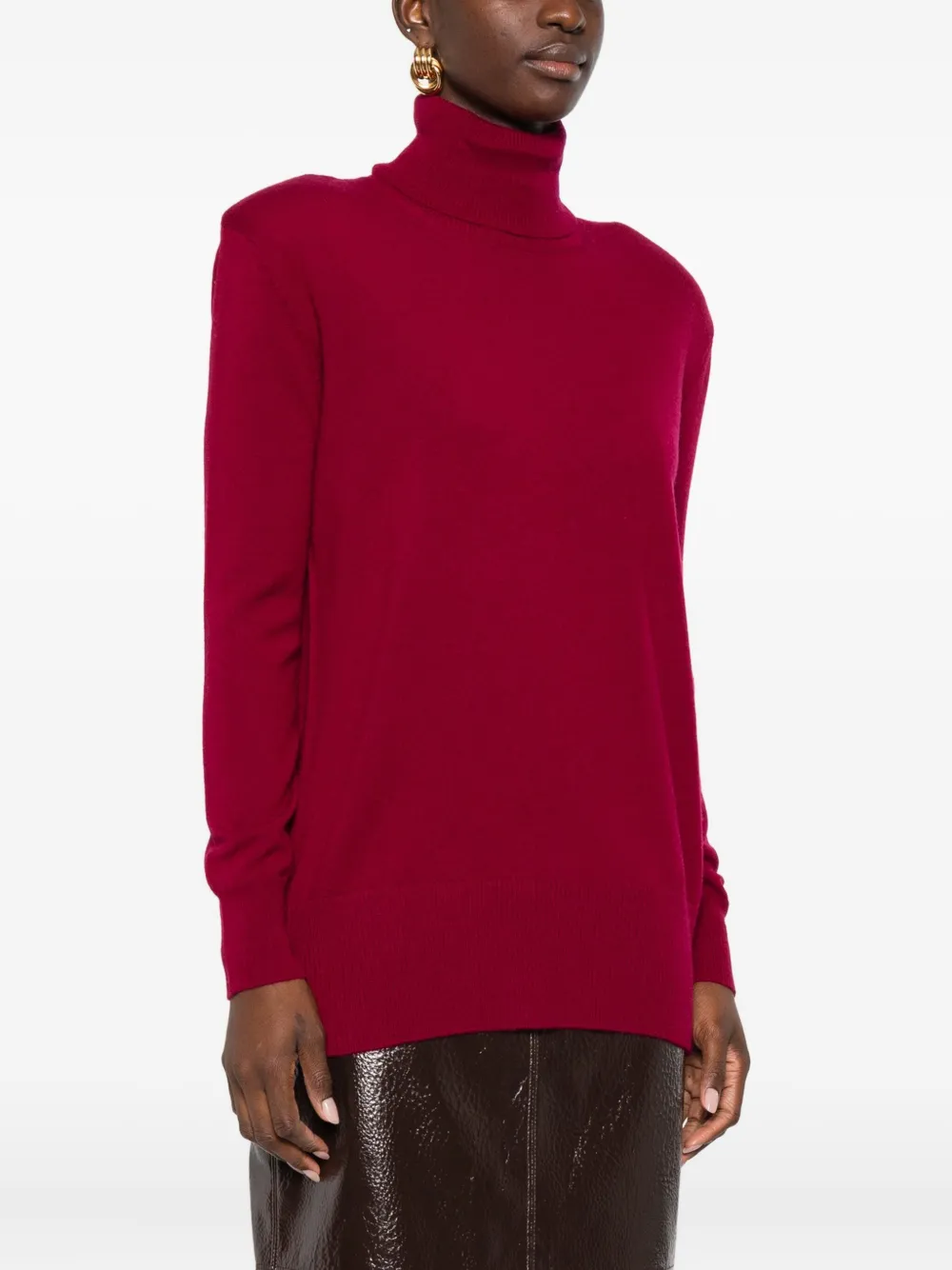 Alpha Studio Roll-neck Jumper In Red
