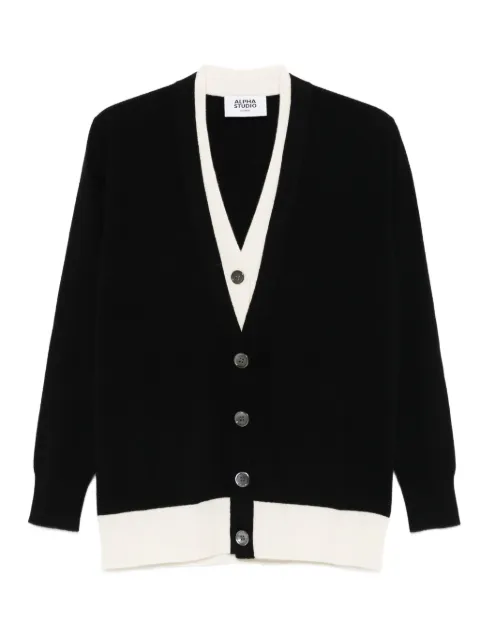 ALPHA STUDIO contrast-border cardigan