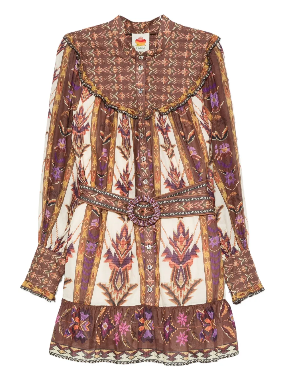 FARM Rio Abito corto con cintura - Toni neutri