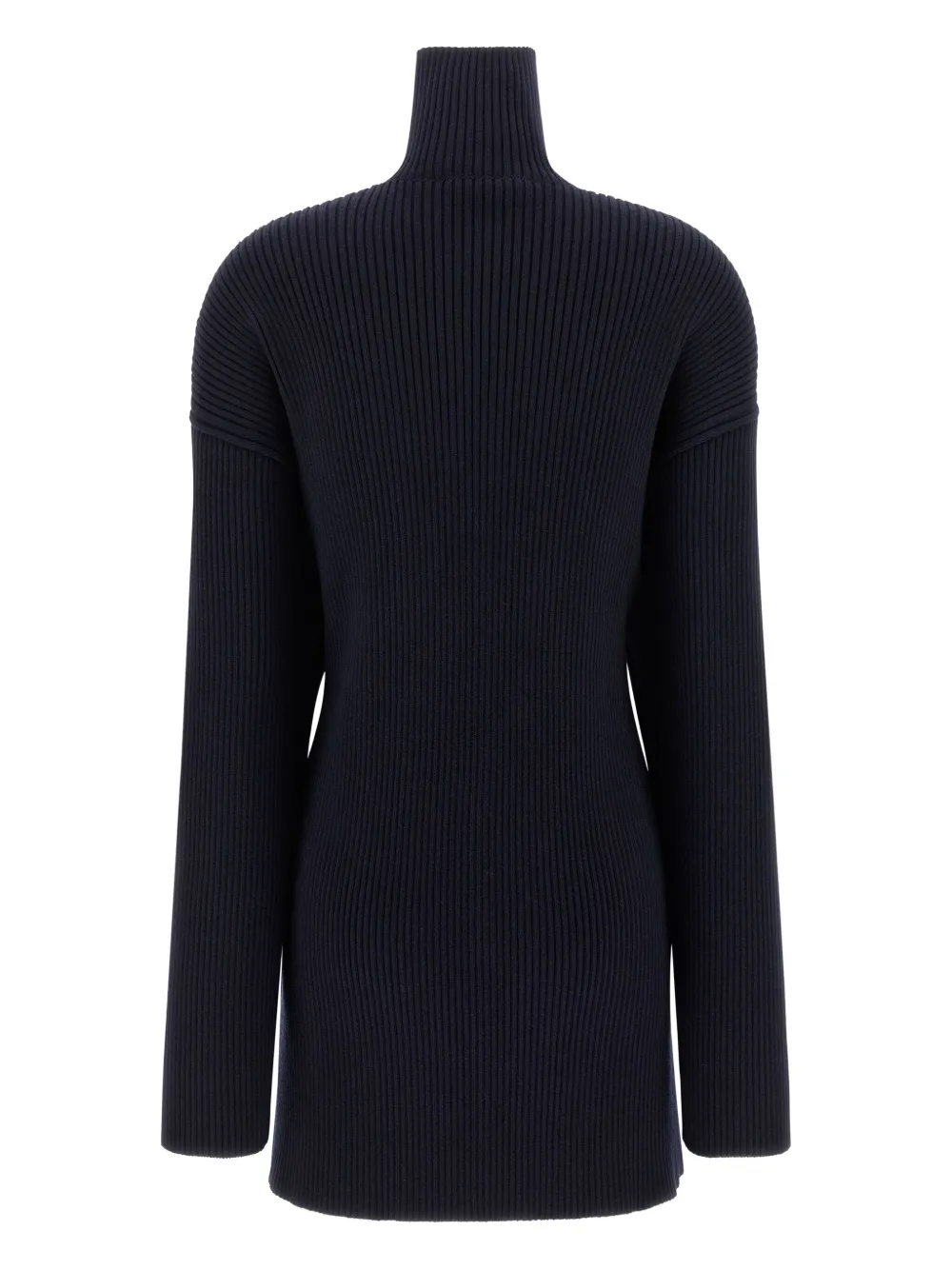 Balenciaga ribbed high-neck dress - Blauw
