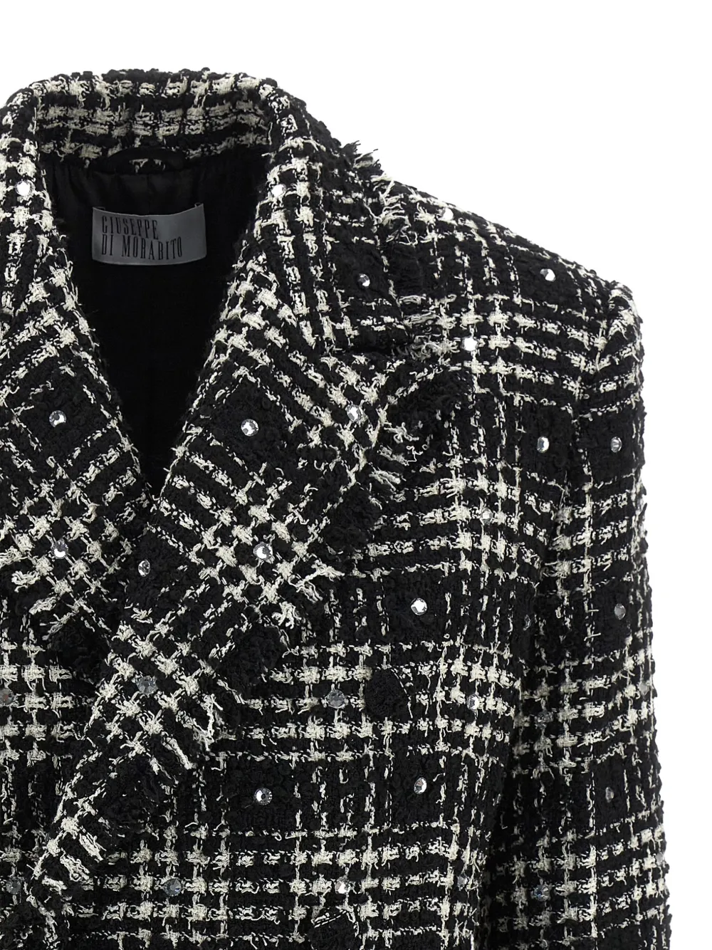 Rhinestone-Embellished Tweed Blazer