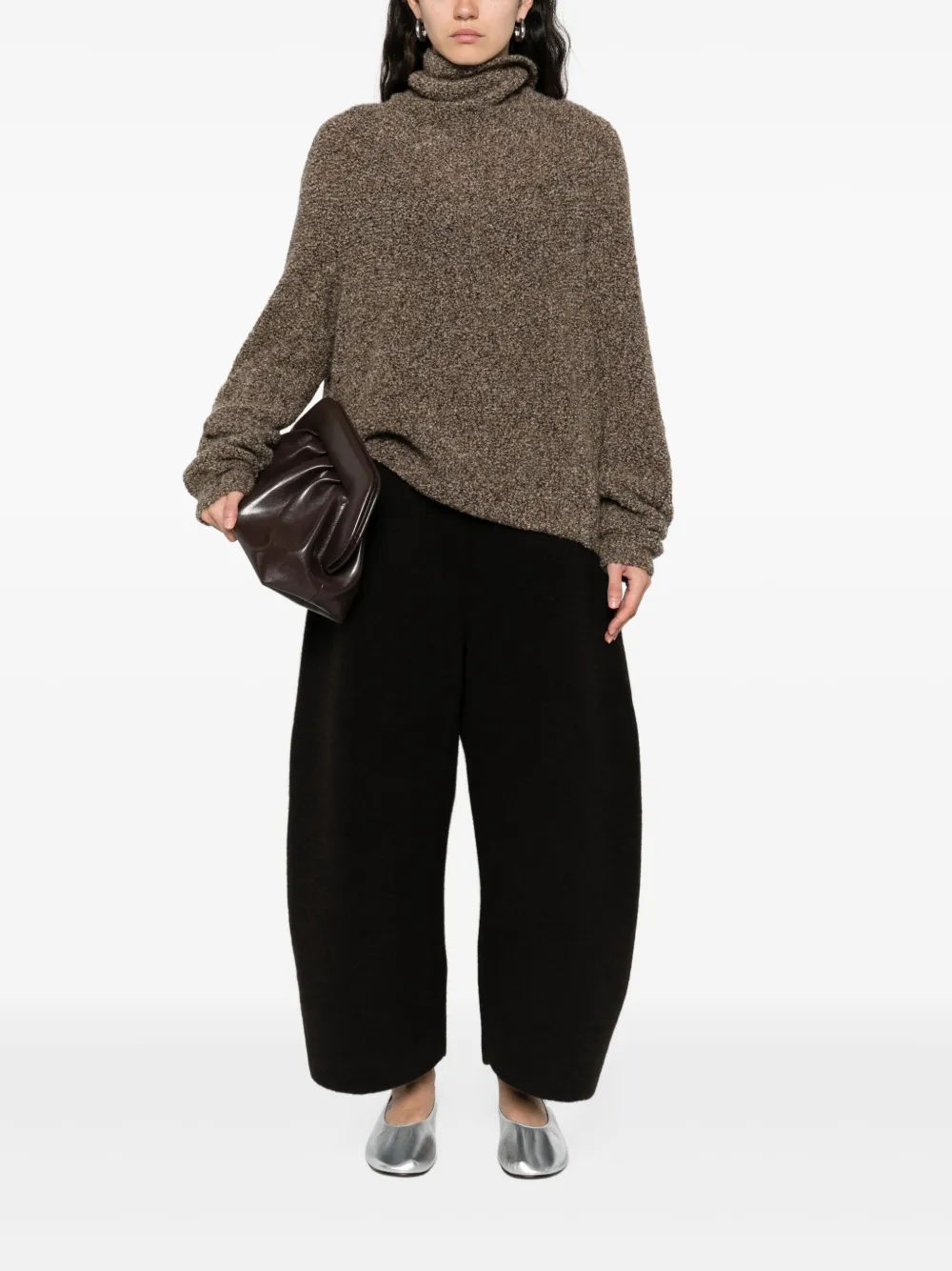 Boboutic pantalones capri con diseño ancho | Pantalones con tiro alto | Image 2