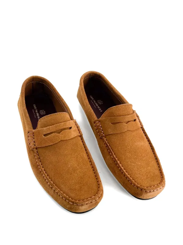 Bruno Magli Suede Penny Loafers | Brown | FARFETCH display picture 2