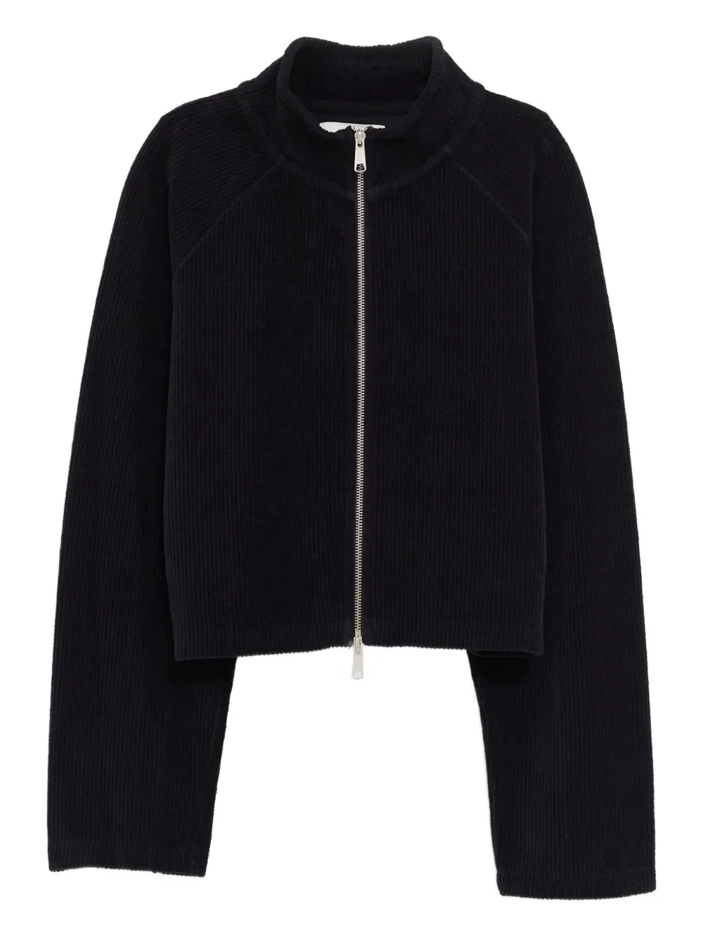 Mfpen Leisure Zip-up Cropped Jacket In Black