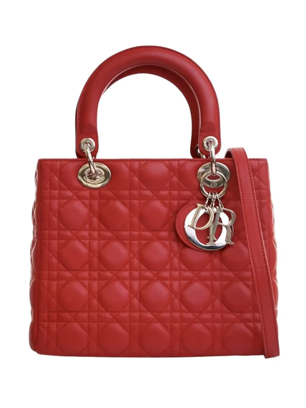 Christian Dior Pre-Owned 2009 ミディアム ラムスキン カナージュ レディ ディオール サッチェルバッグ - Christian Dior Pre-Owned 2009 ミディアム ラムスキン カナージュ レディ ディオール サッチェルバッグ -
