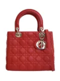 Christian Dior Pre-Owned 2009 Medium Lambskin Cannage Lady Dior satchel - Red