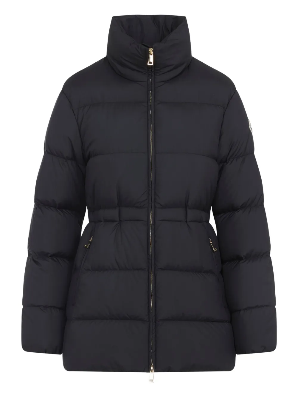 Moncler Quilted Jacket With High Collar And Pockets In Black
