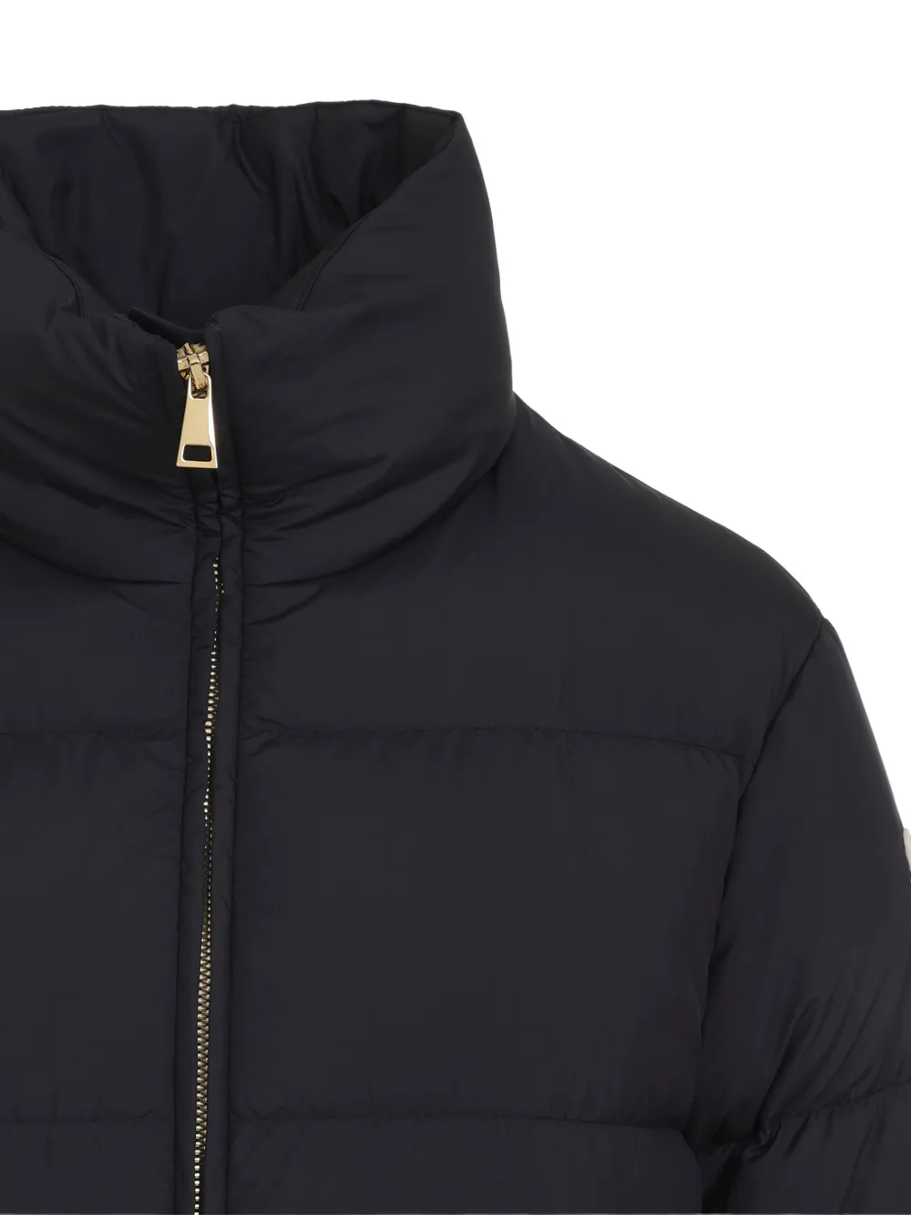 Moncler Quilted Jacket With High Collar And Pockets In Black