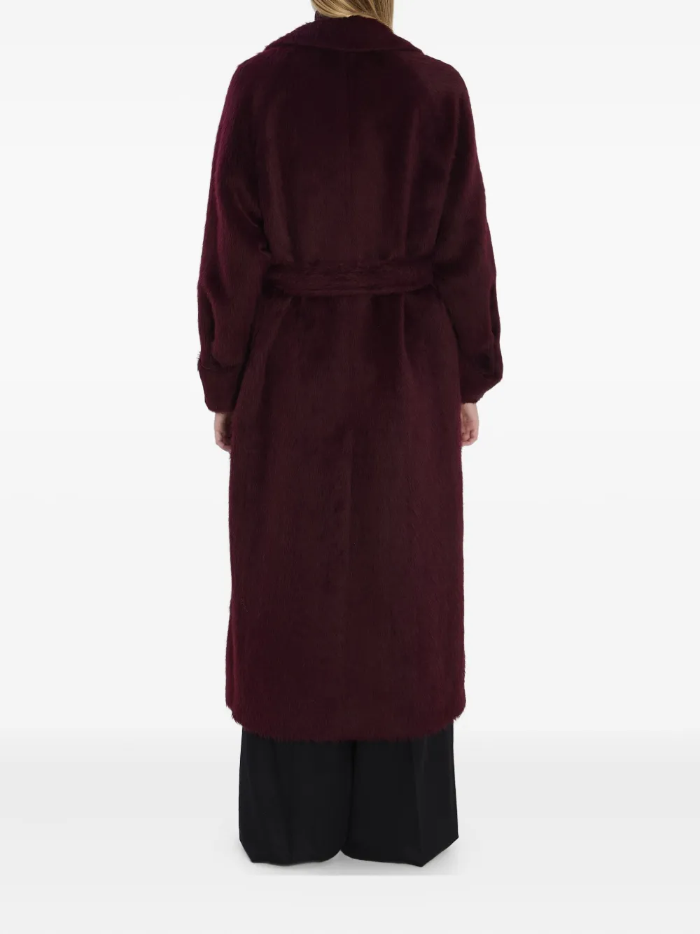 Max Mara Lpaca-blend Oversized Long Coat In Burgundy