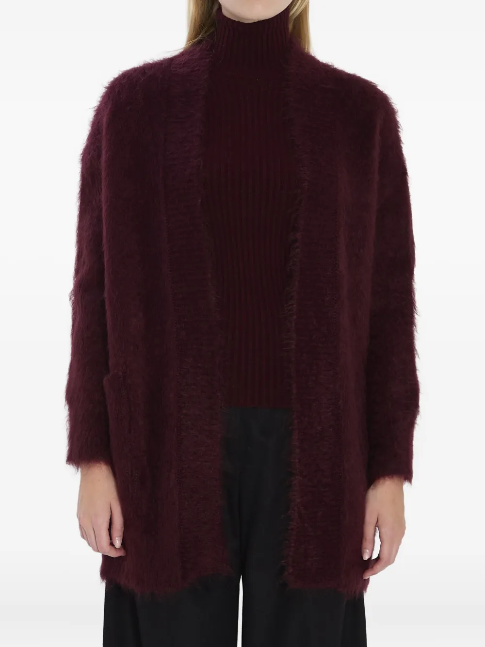 Max Mara Open-front Cardigan In Red