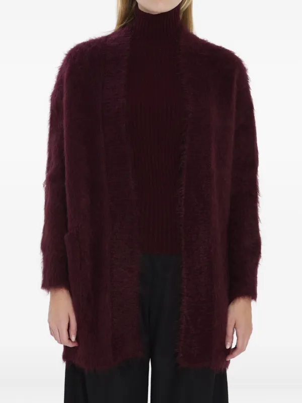 Max Mara Open-front Cardigan in Red