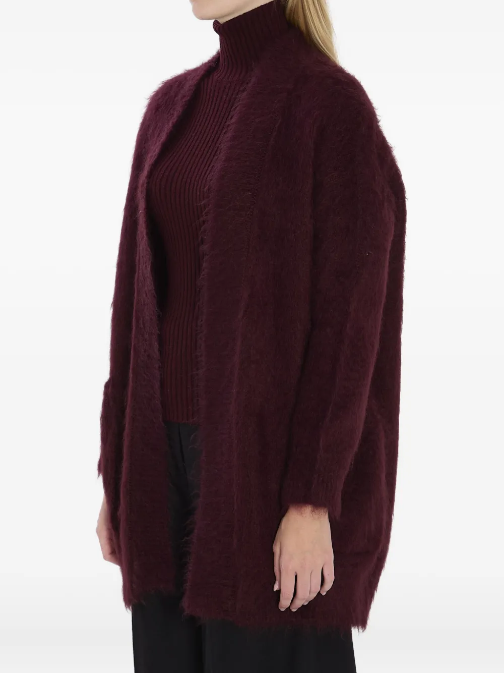 Max Mara Open-front Cardigan In Red