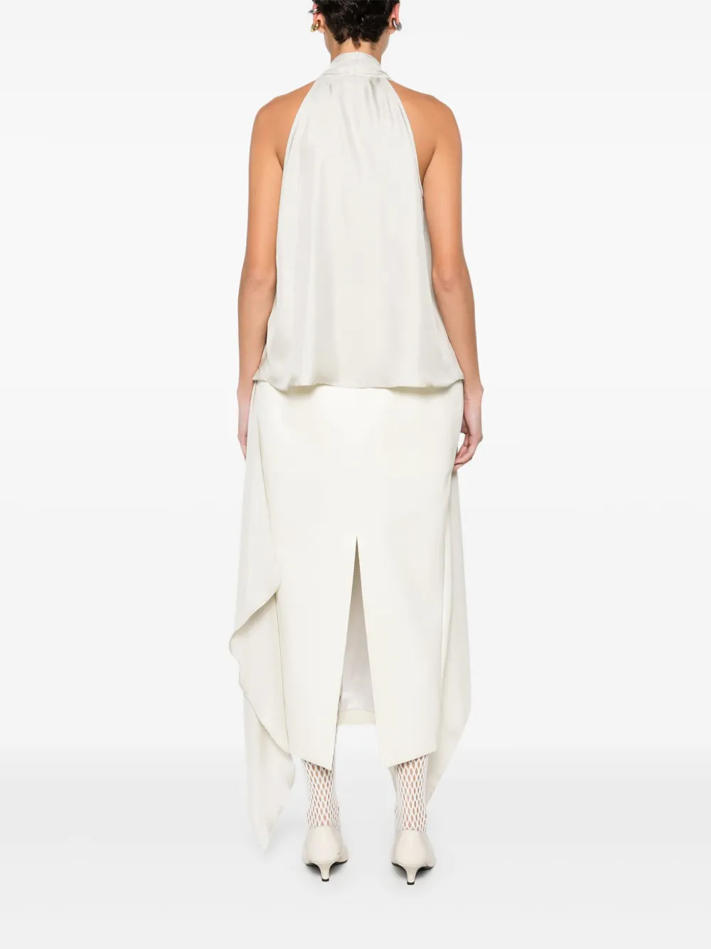 Christian Wijnants Asymmetrische haltertop Wit