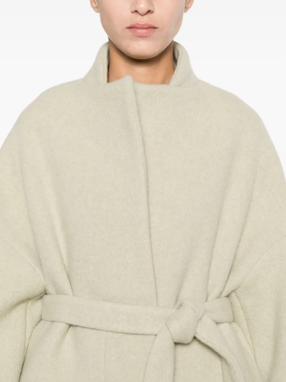 Christian Wijnants Tie-waist Single-breasted Coat In Neutral