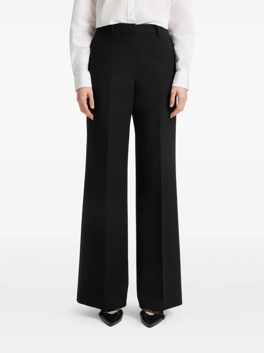 Hugo Boss Wide-leg Trousers In Black