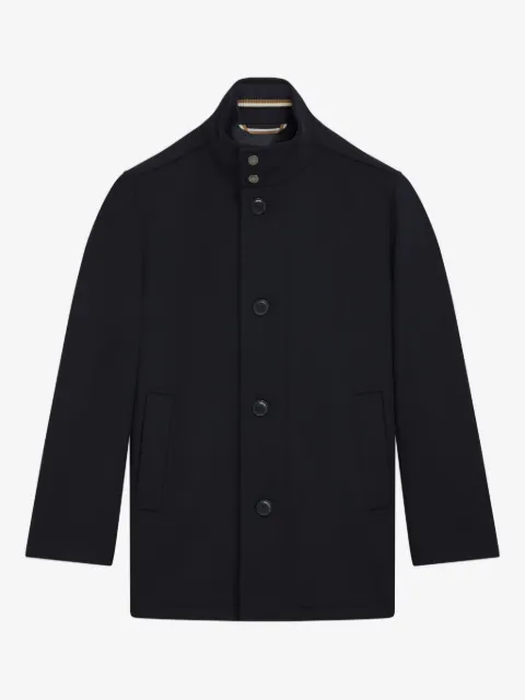 BOSS high-neck single-breasted coat