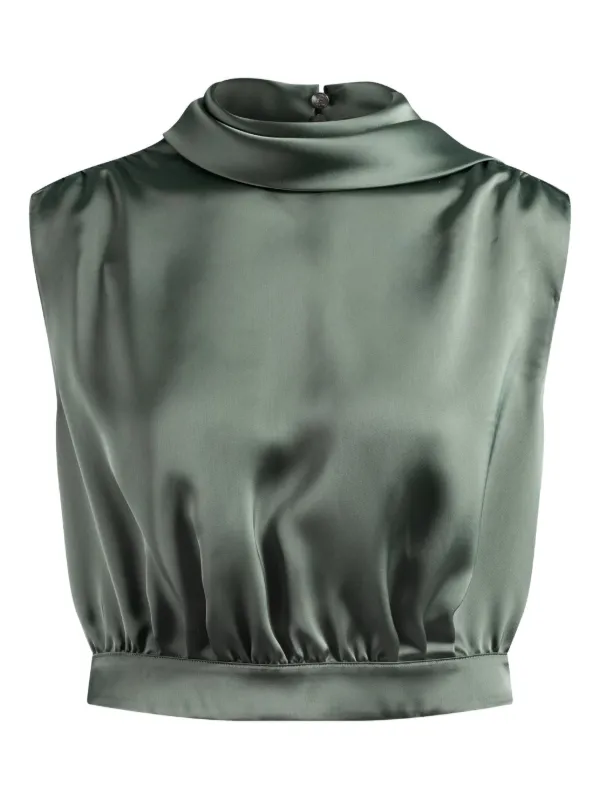 HUGO high-neck Crop Top Green FARFETCH NZ