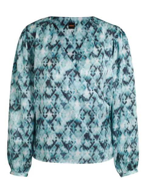 BOSS Blusa com estampa e mangas bufantes