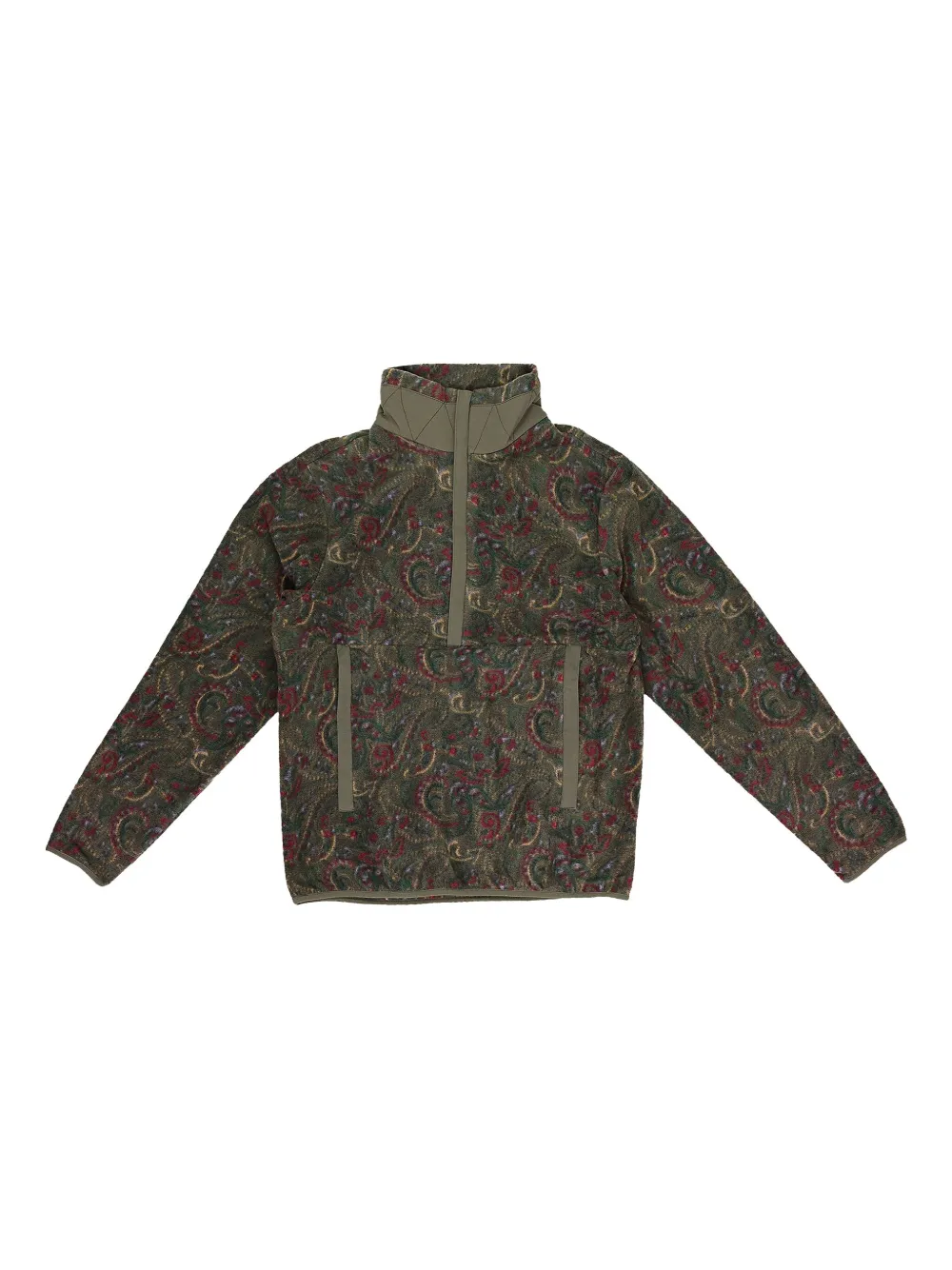 Aimé Leon Dore Khaki Paisley Half-zip Fleece Pullover In Green