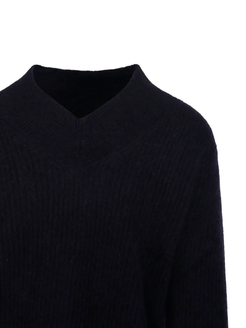 Altea Geribbelde trui met V-hals Blauw