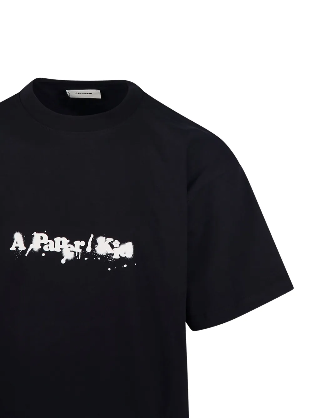 A Paper Kid Paint-splatter Logo T-shirt In Black