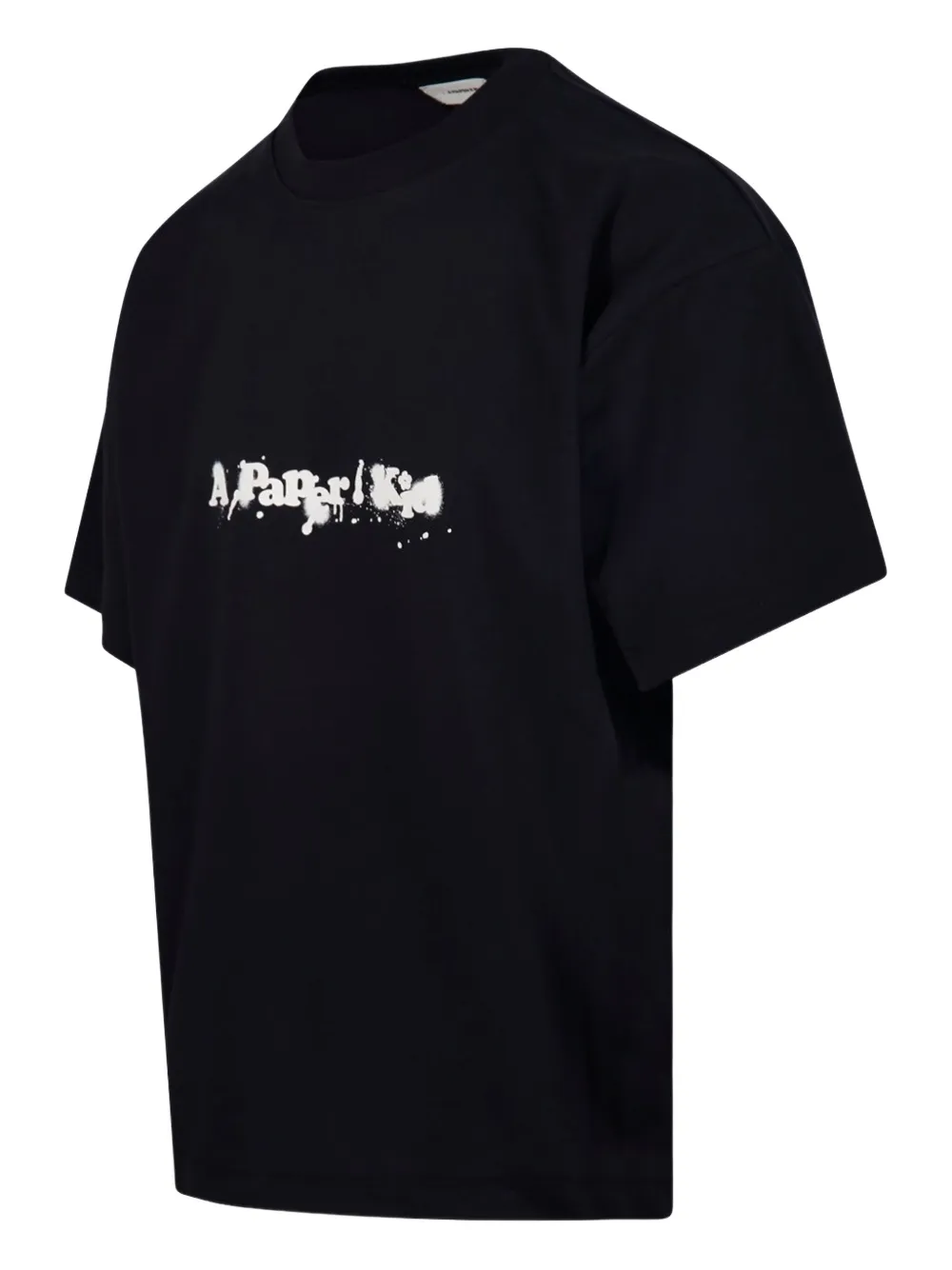 A Paper Kid Paint-splatter Logo T-shirt In Black