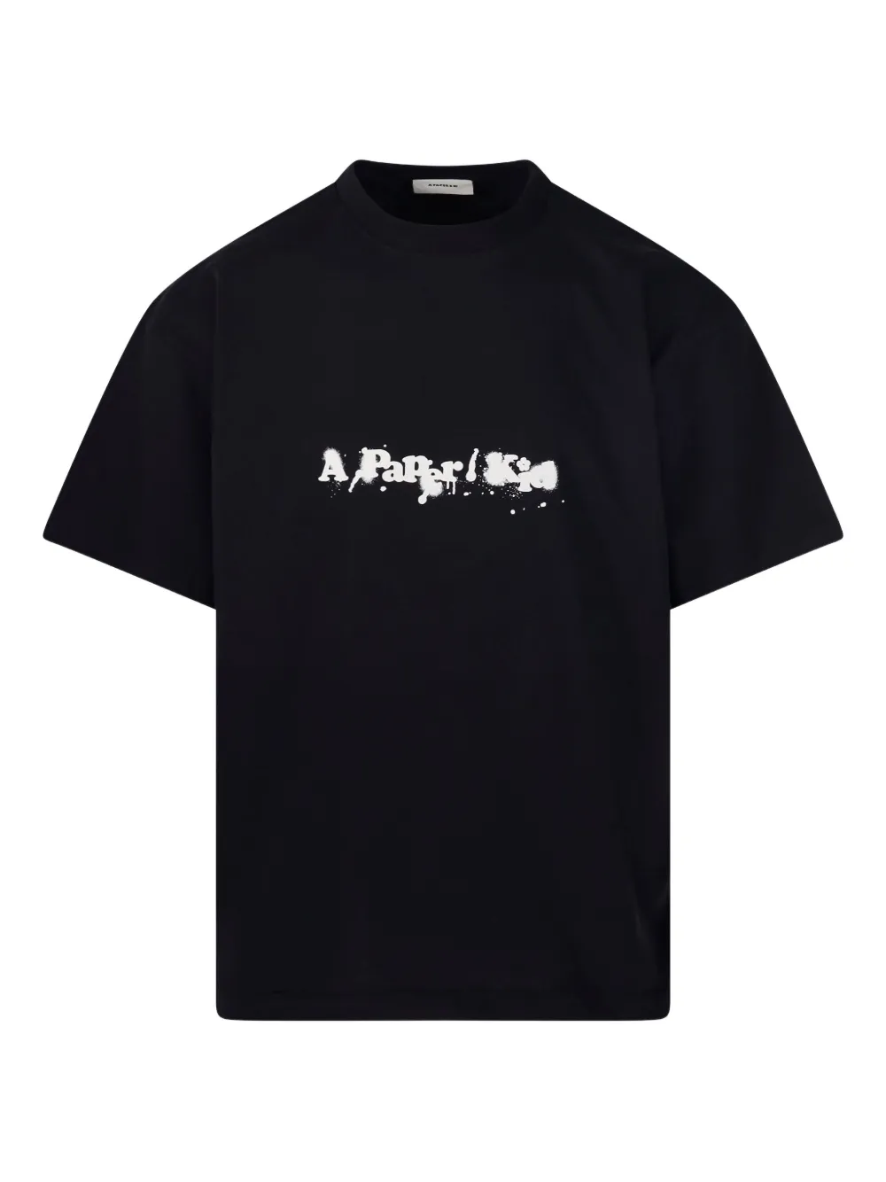 A Paper Kid Paint-splatter Logo T-shirt In Black