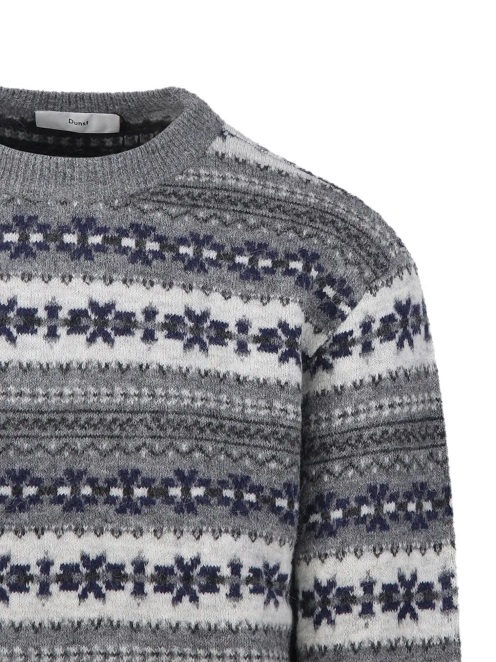 Dunst Fair-isle Crew-neck Jumper In Gray