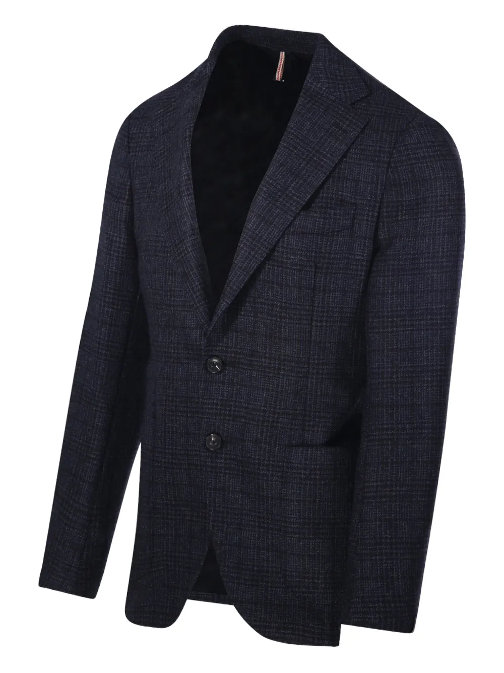Santaniello Tailored Wool Blazer With Checkered Pattern In Blue