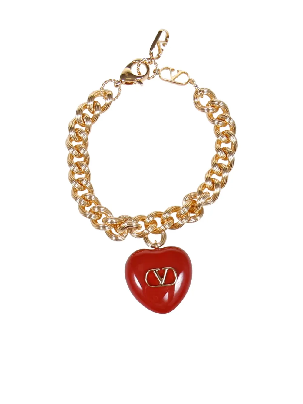 Valentino Garavani curb-chain heart bracelet - Oro