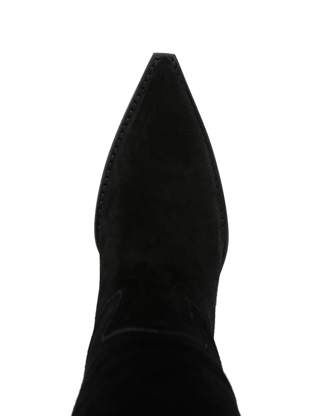 Paris Texas Western Style Knee High Suede Boots In Black