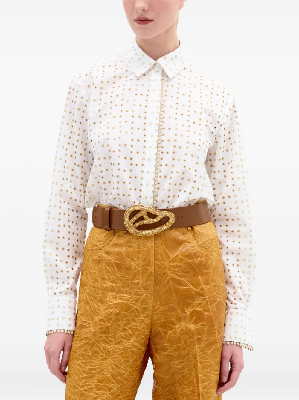 Silvia Tcherassi Naroa cotton shirt - Beige