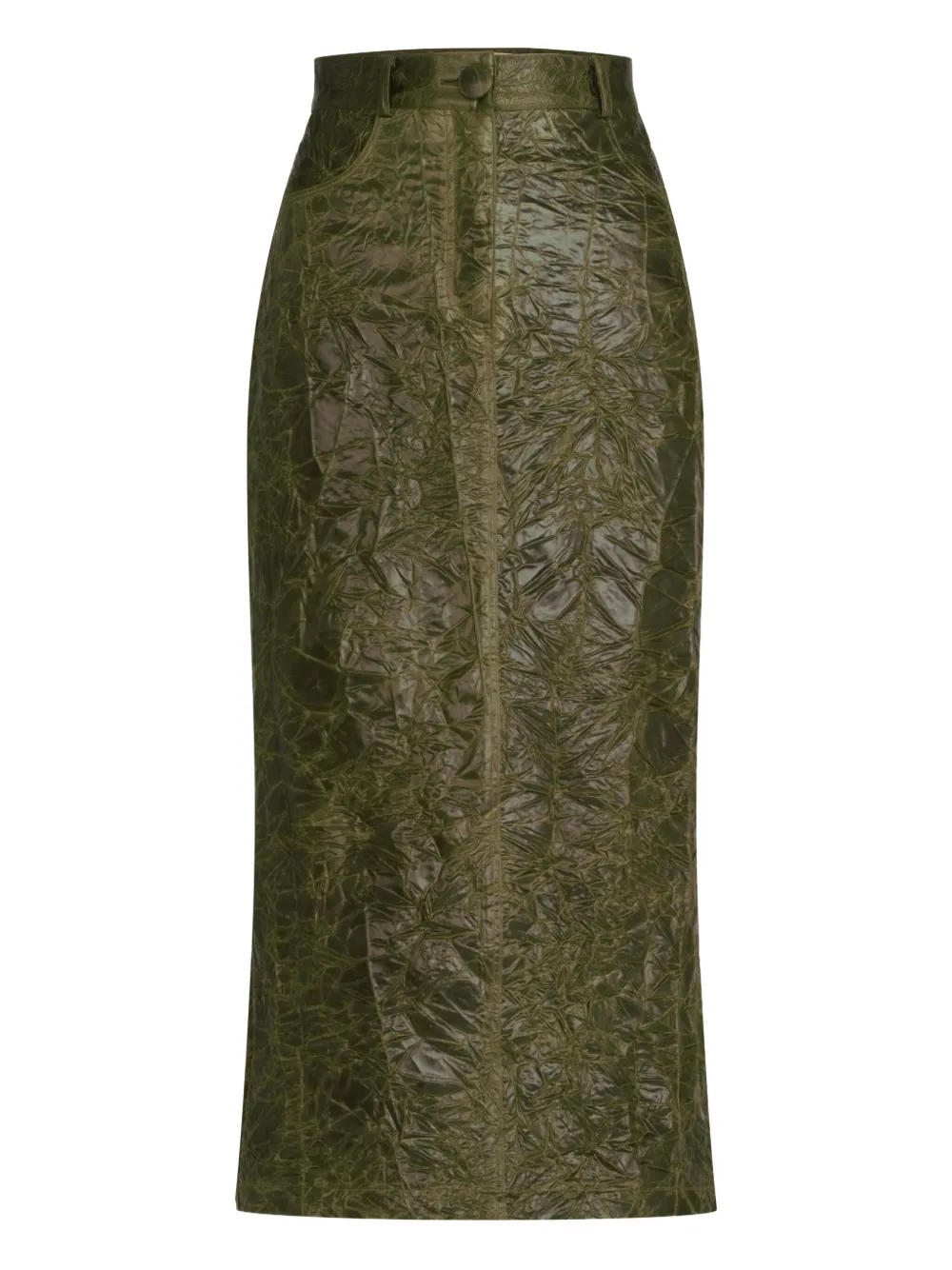 Silvia Tcherassi Layan crumpled midi skirt - Groen
