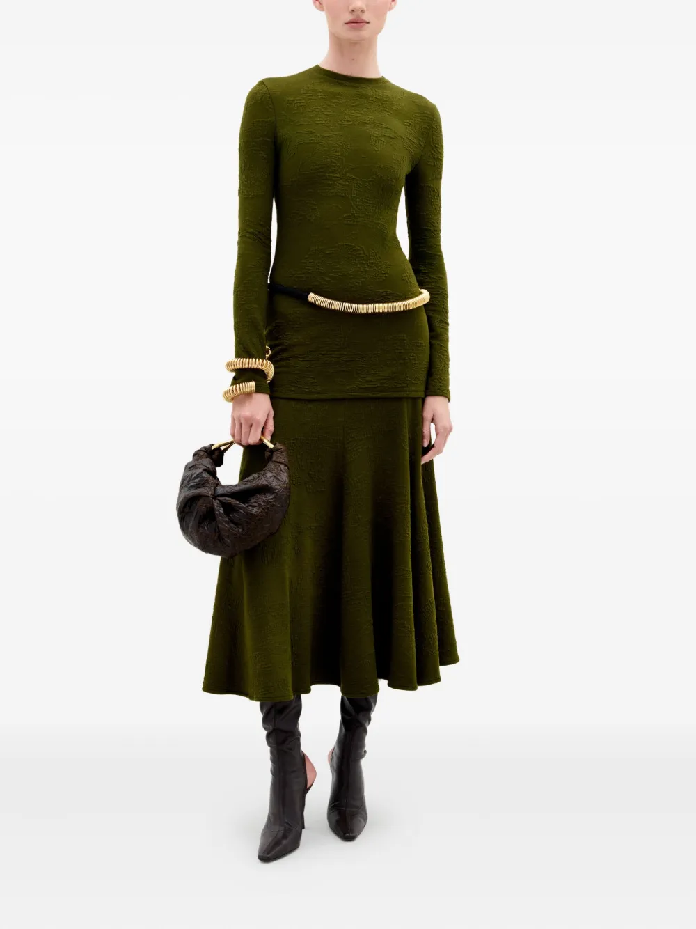 Silvia Tcherassi Gilda flared midi skirt - Groen