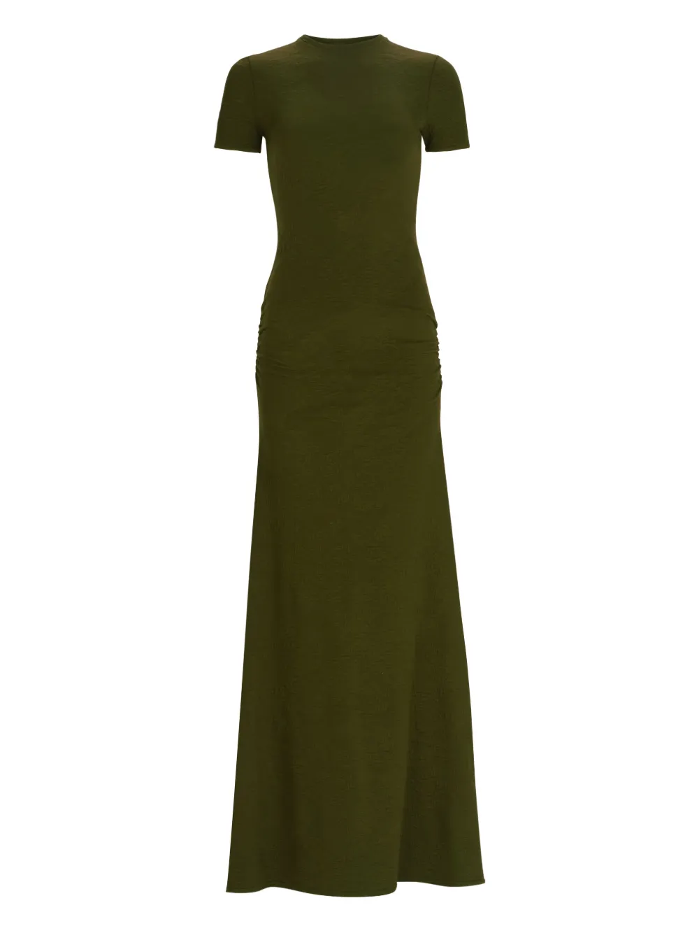 Silvia Tcherassi Cristal Short-sleeve Maxi Dress In Green