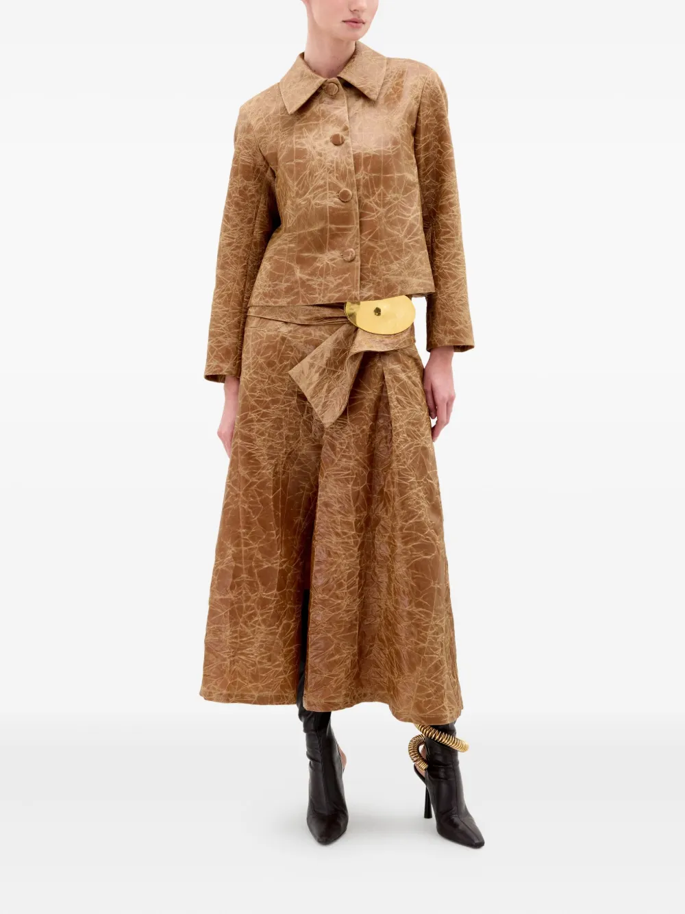 Silvia Tcherassi Columba crumpled-effect jacket | Oversized Jackets | Image 2