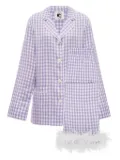 Sleeper gingham feather-trimmed pajamas - Purple