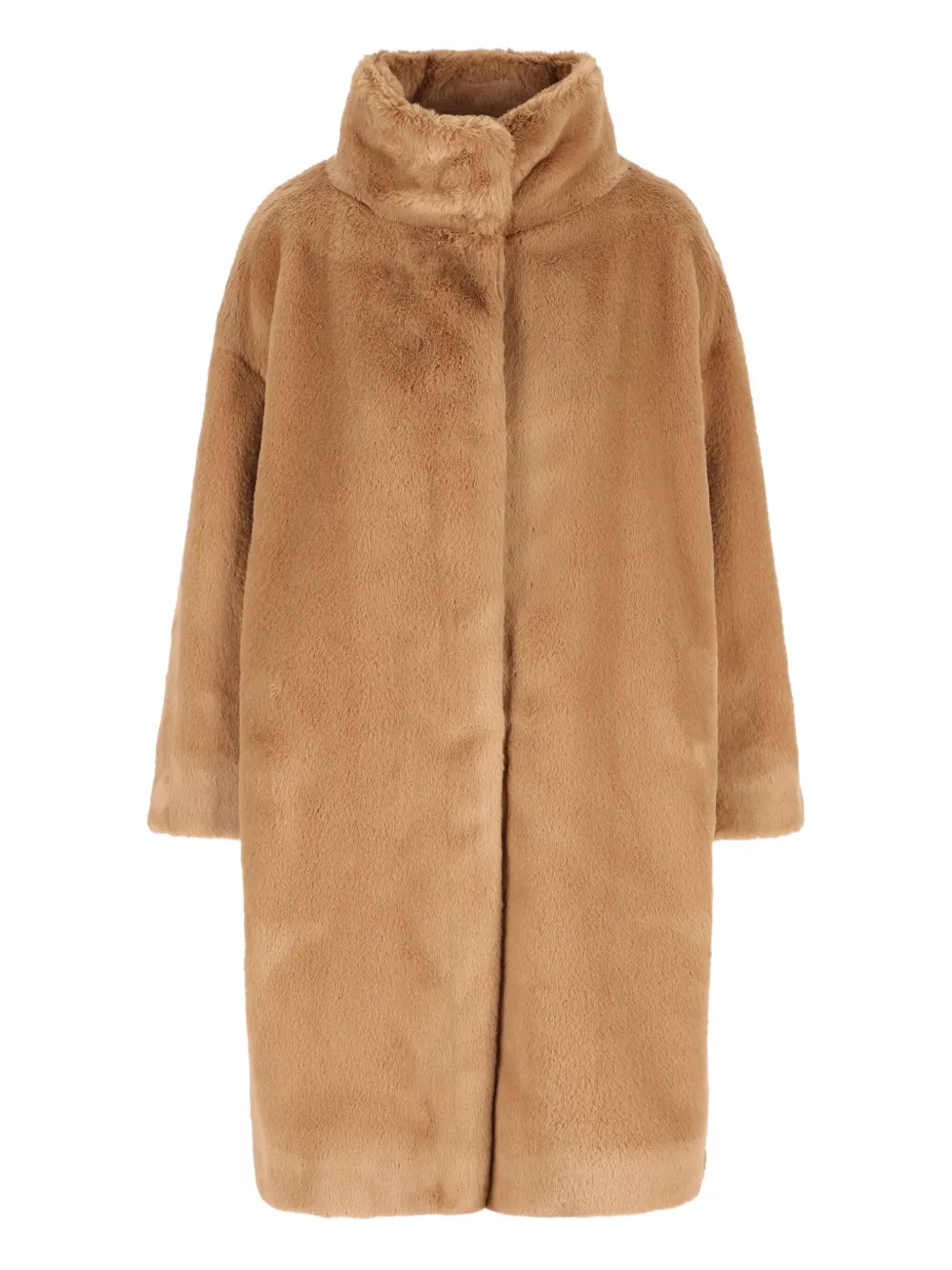 Herno high-neck faux-fur coat | Brown | Image 1