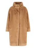 Herno high-neck faux-fur coat - Brown