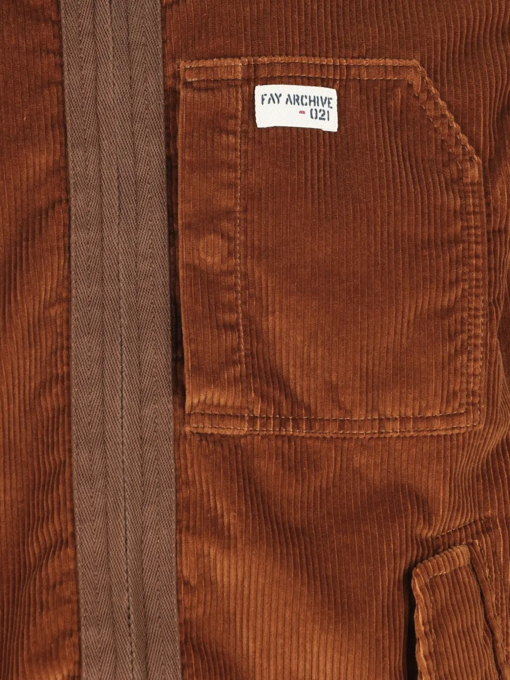 Fay High-collar Corduroy Jacket In Brown