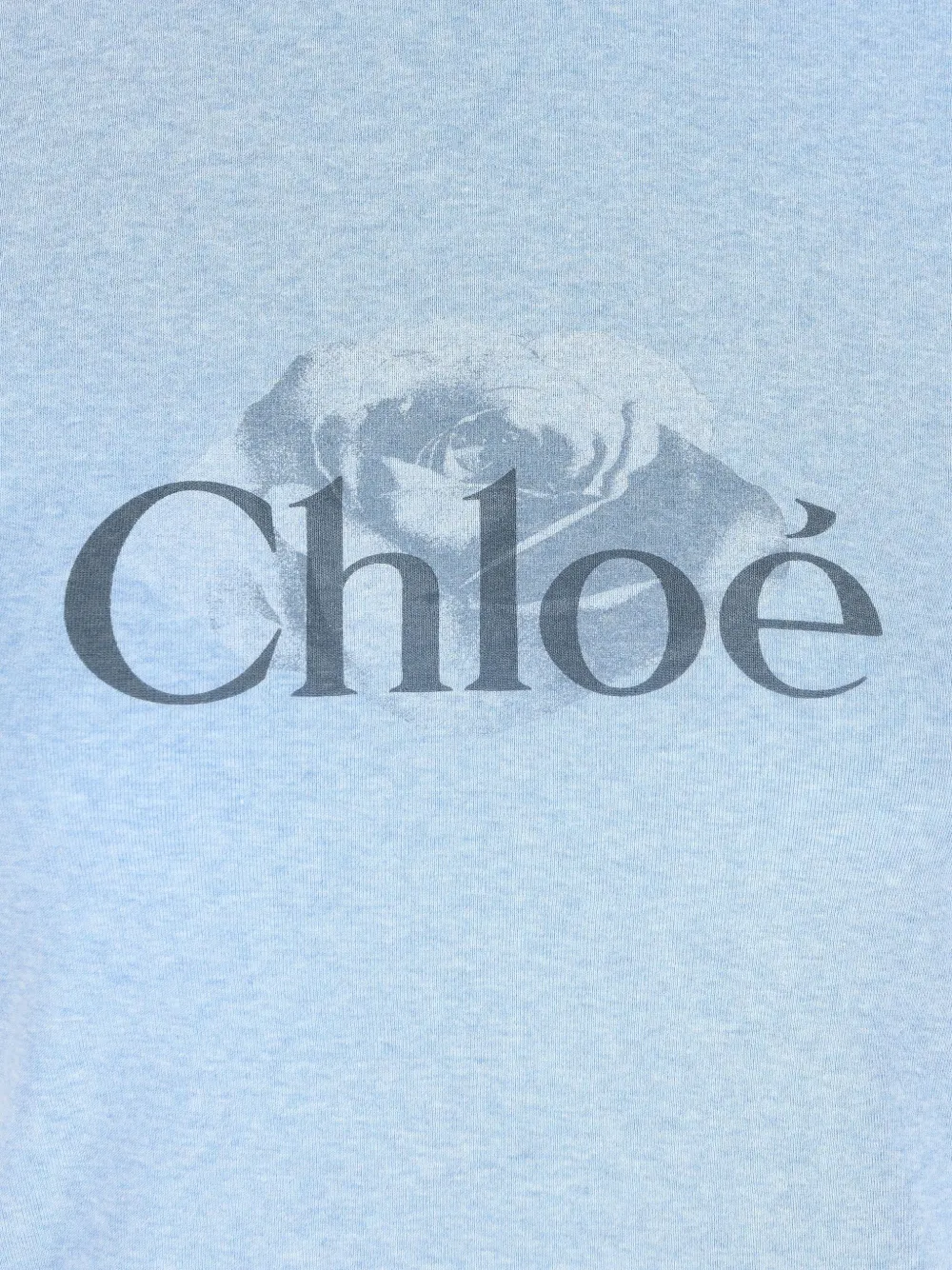 Chloé Short Sleeve Crew Neck T-shirt With Trim In Blue